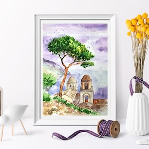 Amalfi Italy Original watercolor painting by AnaMuStudio