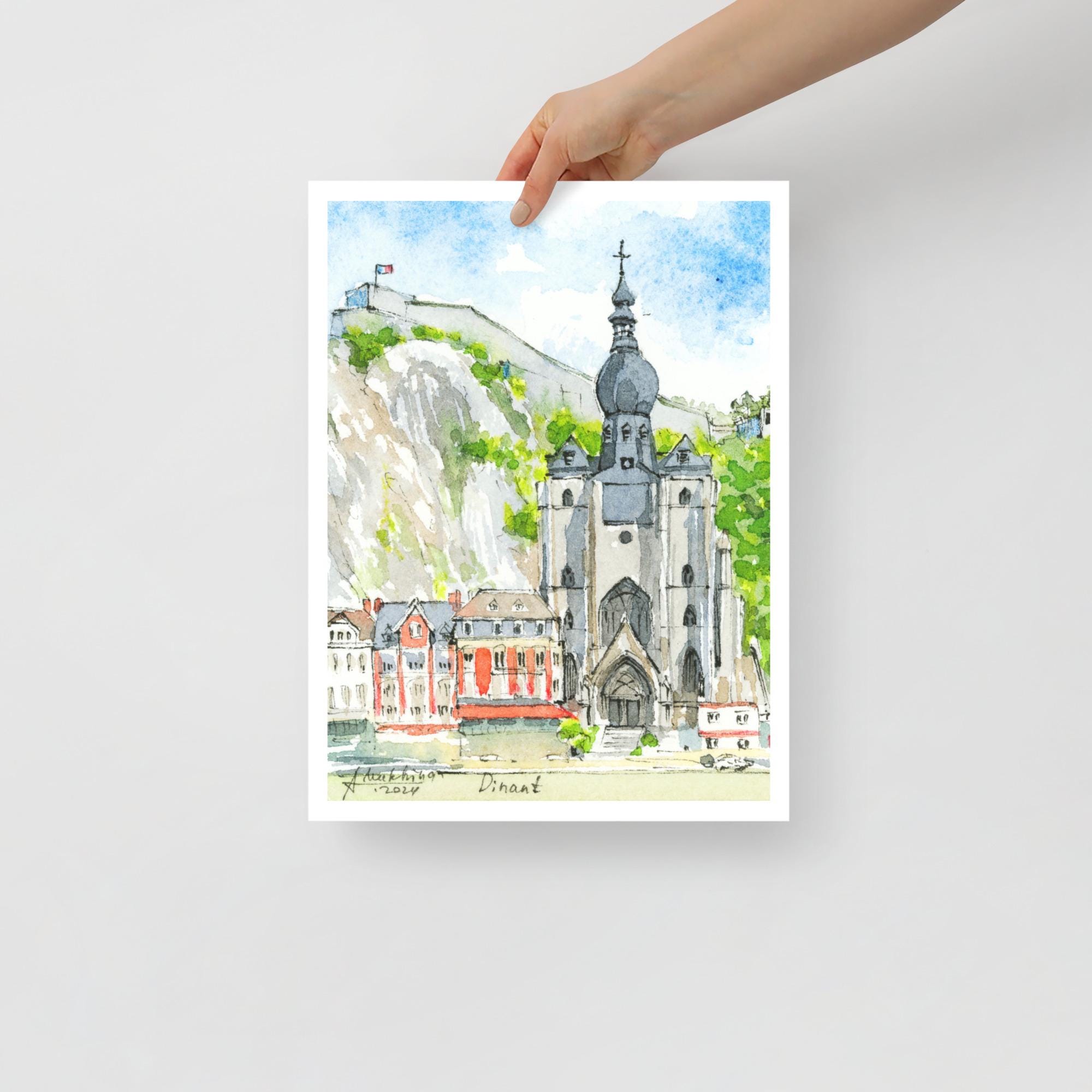 Dinant Castle Watercolor Art Print, Belgium Wall Art - Etsy