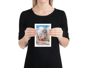 London St Paul cathedral Poster from original watercolor painting by AnaMuStudio