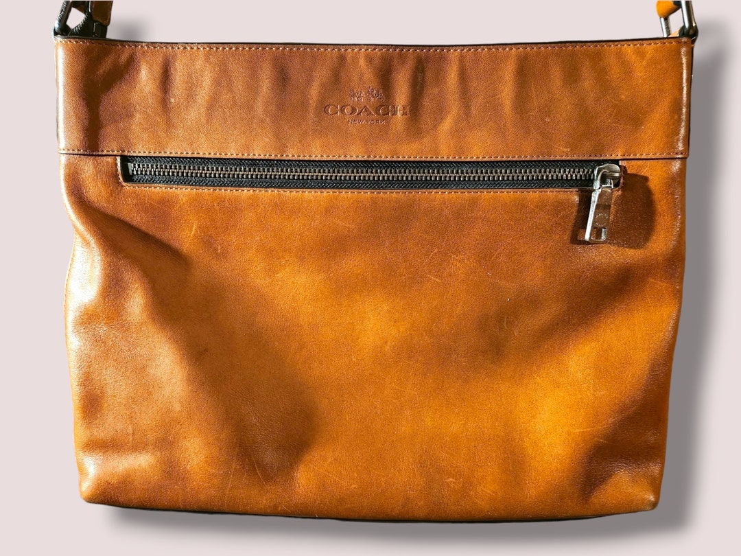 Vintage Coach Leather Manhattan Slim Messenger Bag With Cover Etsy