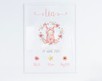 Affiche personnalisée de naissance "Léa"