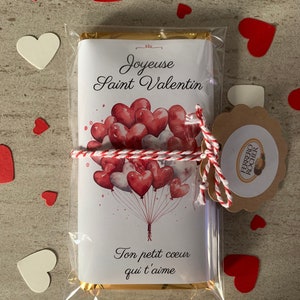 Cadeau de saint Valentin personnalisé, tablette de chocolat coeur Ferrero Rocher, Raffaello cadeau personnalisé pour les amoureux gourmands image 4