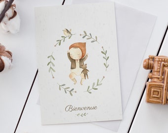 Carte de voeux ensemencée à planter félicitations naissance, bienvenue bébé