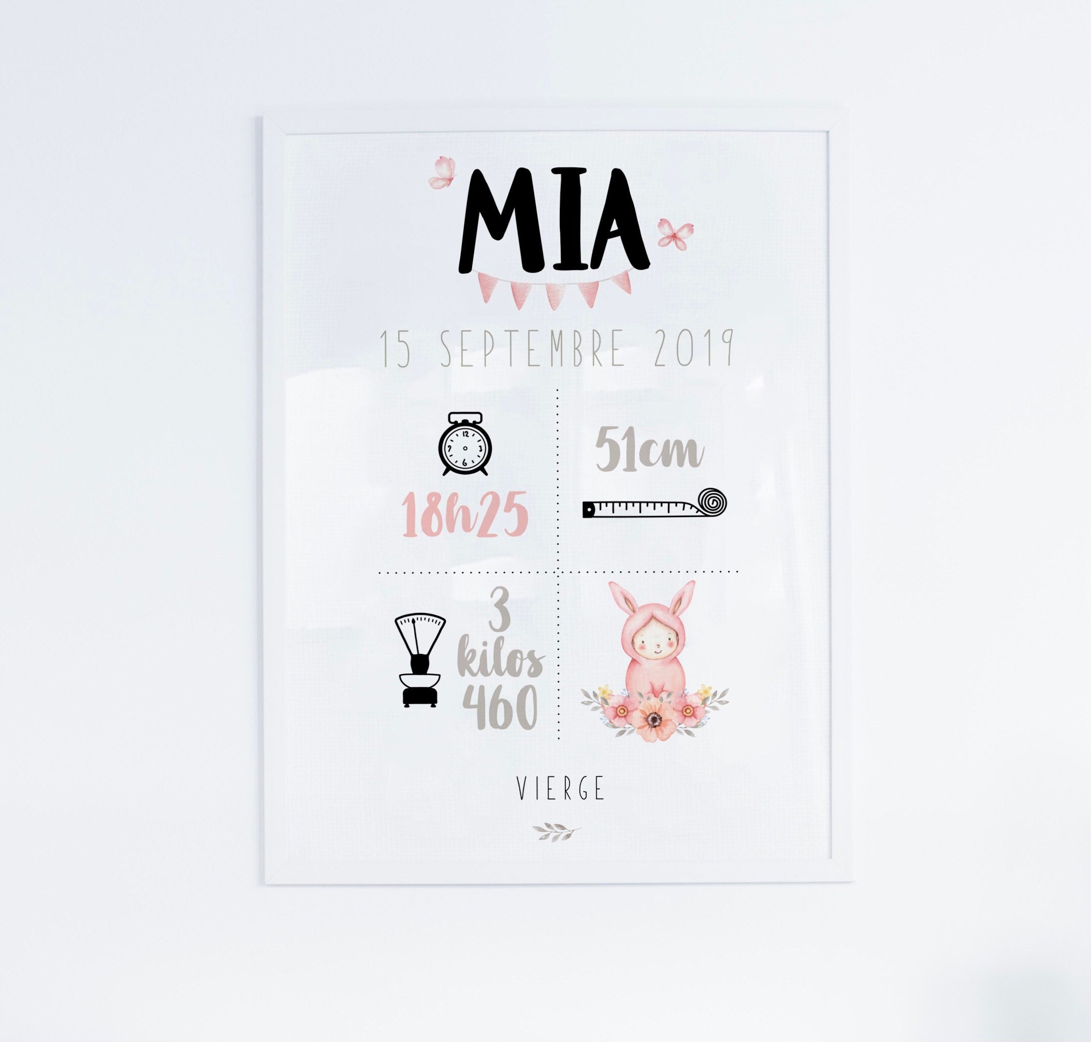 Affiche Naissance Mia