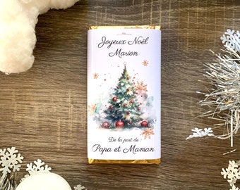 Cadeau de Noël personnalisé, tablette de chocolat Noël Ferrero Rocher ou Raffaello cadeau personnalisé pour tout les gourmands
