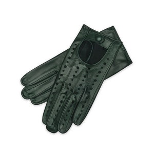 Rimini - Women&#39;s Leather Driving Gloves in Dark Green