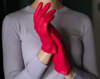 Pavia - Hot Pink Women's Leather Gloves