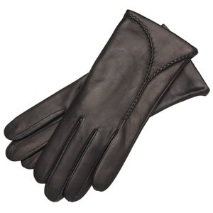 Necchi - Women&#39;s Leather Gloves in Black Nappa Leather