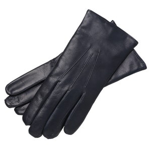 Benevento - Hand Made Men&#39;s Leather Gloves in Blue Navy