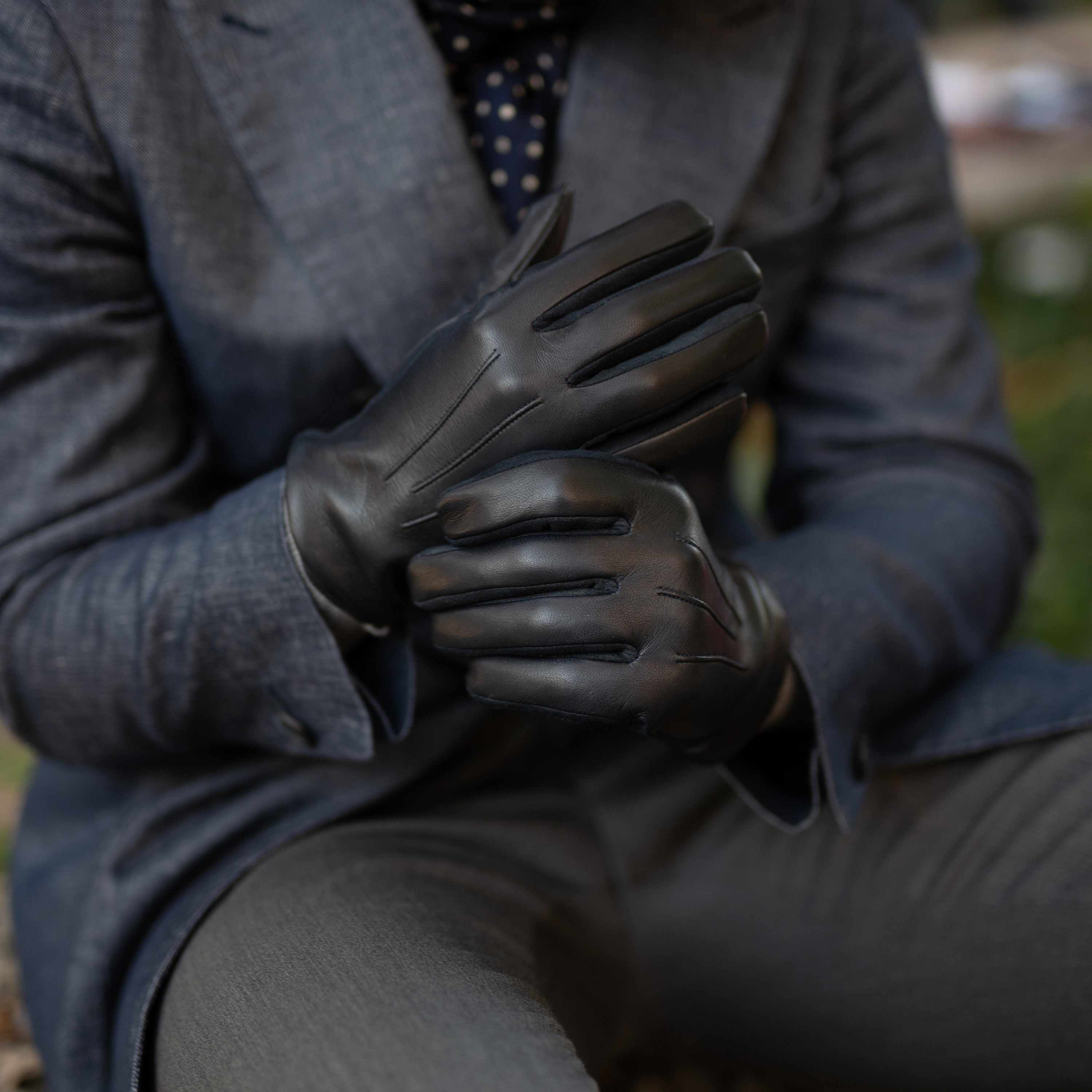 Guantes de Vestir Negros de Cashmere