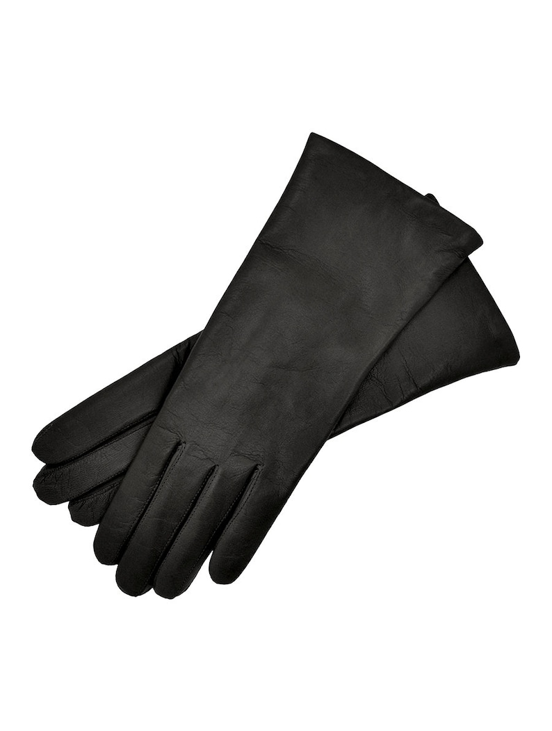 Marsala Women's Leather Gloves in Black Nappa Leather image 2