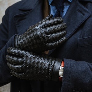 Amalfi - Men's Leather Gloves in Black