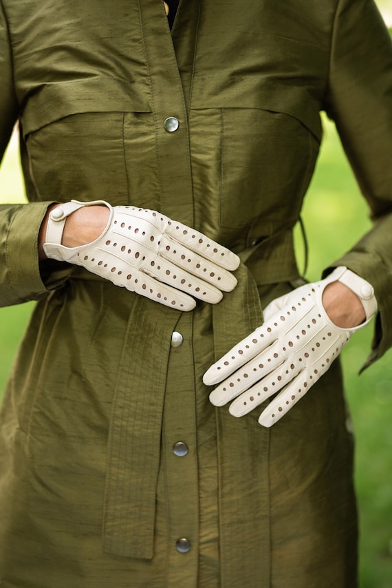 knee length dresses for ladies Leather Gloves with Silk Lining