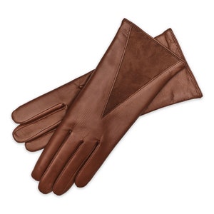 Florence - Women&#39;s Brown Leather Gloves