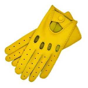 Rome - Men's Deerskin Driving Gloves in Yellow, hand sewn