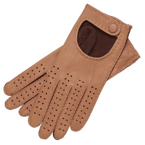 Monza - Men&#39;s Deerskin Leather Driving Gloves in Brown