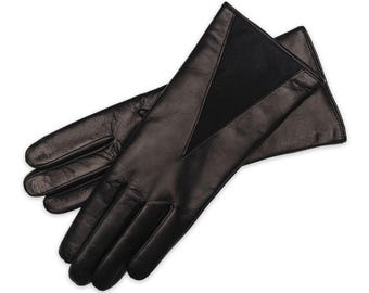 Florence - Women's Black Leather Gloves