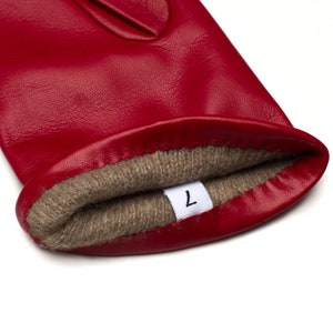 Marsala Women's Minimalist Leather Gloves in Red Nappa Leather image 5