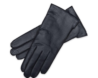 Modica - Women&#39;s Blue Navy Touchscreen Compatible Leather Gloves