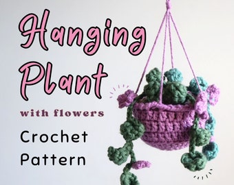 Crochet Car Hanging Plant with Flowers - Simplified Crochet Pattern