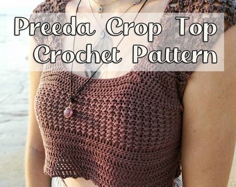 Crochet Boho Top Patter: Preeda Crop Top, Made to Size, for ALL SIZES