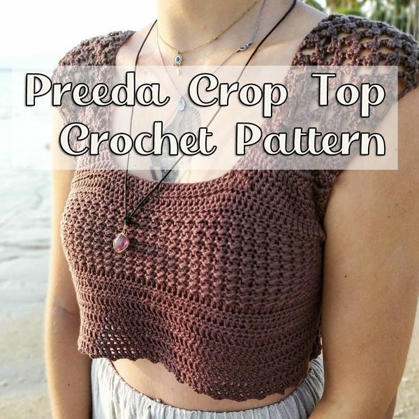 Crochet Boho Top Patter: Preeda Crop Top, Made to Size, for ALL SIZES