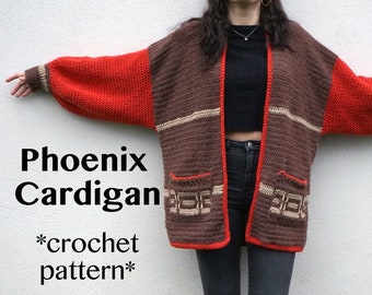 Phoenix Cardigan: Intermediate-Advanced Crochet Pattern for a Cozy, Oversized, Puff Sleeves Cardigan