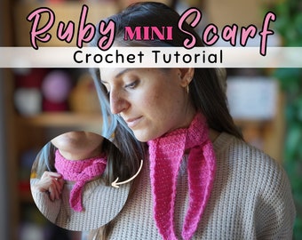 Crochet Mini Scarf/ Neckerchief Simplified Written Pattern