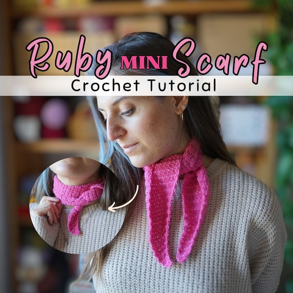 Crochet Mini Scarf/ Neckerchief - Simplified Written Pattern