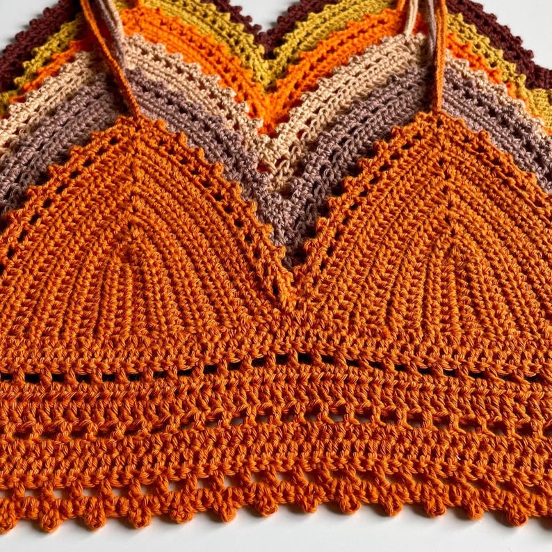 Picot Crochet Crop Top, Crochet Boho Top - Simplified Written Pattern image 7