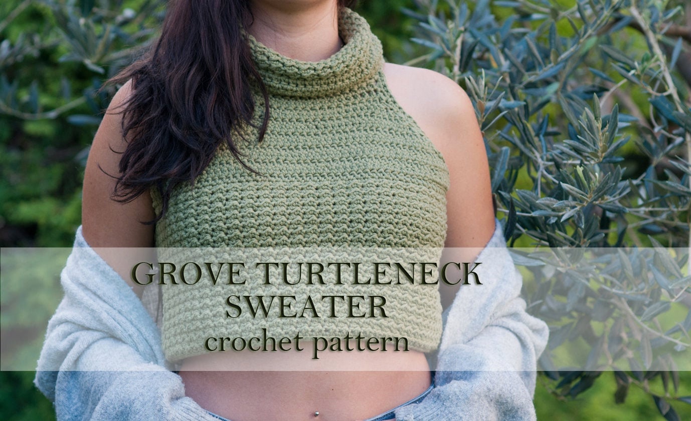 Grove Sleeveless Turtleneck Sweater Crochet Pattern