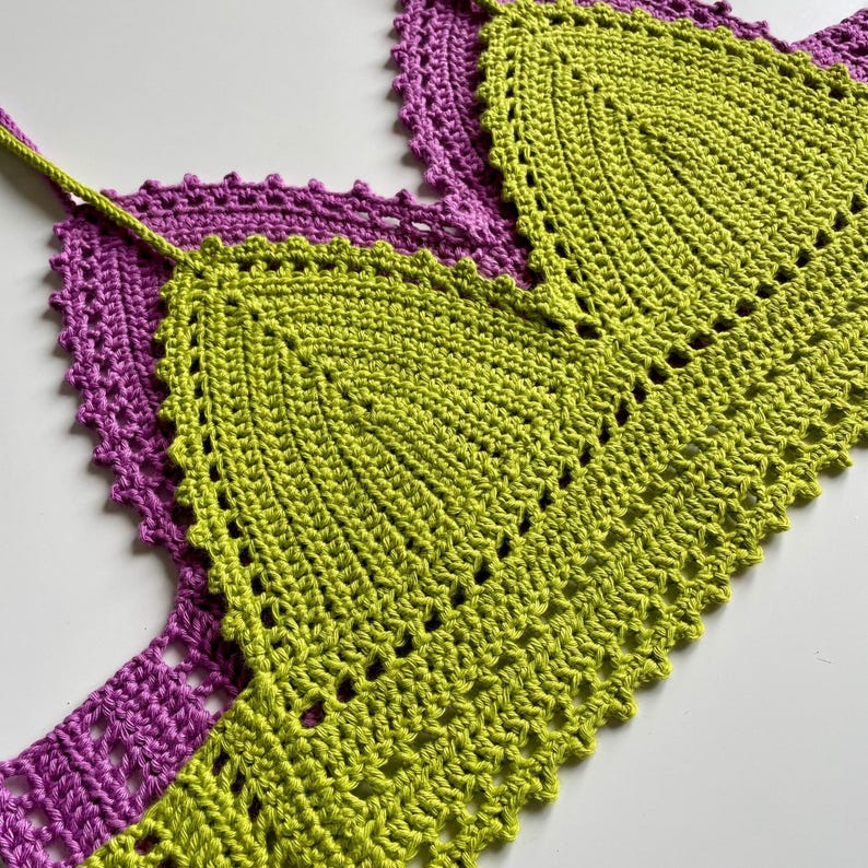 Picot Crochet Crop Top, Crochet Boho Top - Simplified Written Pattern image 6