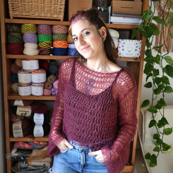 トップス Andequal sheer pattern knit sheer pattern knit – andequal