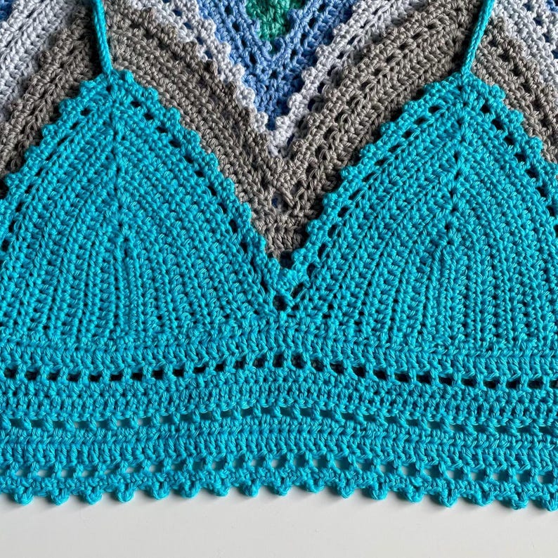 Picot Crochet Crop Top, Crochet Boho Top - Simplified Written Pattern image 8