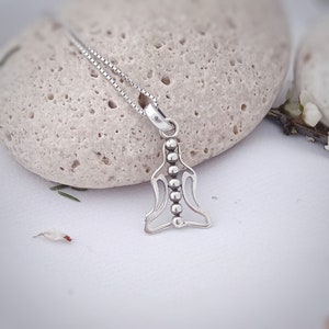 7 Chakra Lotus Pose charm in sterling silver, Padmasana Yoga pose pendant, Buddha charm