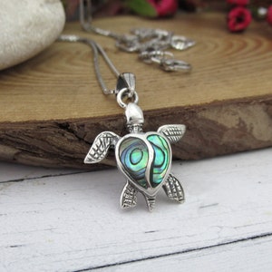 Abalone havssköldpaddahänge: Strandsmycken i sterlingsilver
