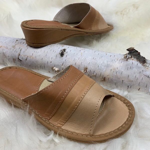Women's Slippers Leather Comfy Slippers