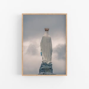 Printable wall art, Blessed Virgin Mary print, Catholic art in Lourdes, Home interior pictures, Instant download, Christian art picture
