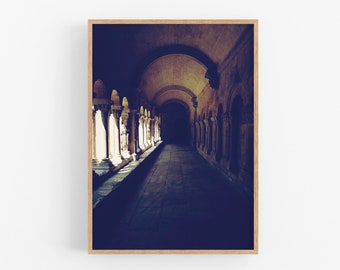 Printable wall art, Cloister of St. Trophime, Arles, French church print, Architecture in France, Home interior pictures, Instant download