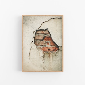 Distressed red brick wall photo, Architectural print, Rustic Home Decor, Fine Art Photography, Industrial urban style, Instant download