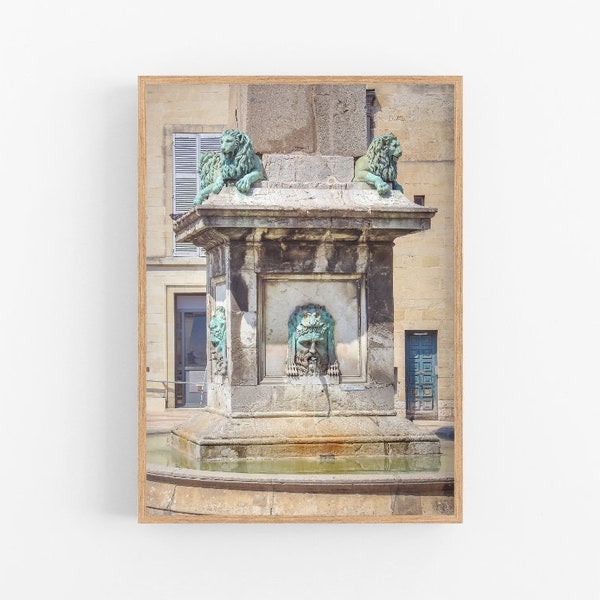 Printable wall art, Arles obelisk fountain print, France architecture photography, French antiques, Classic urban art, Instant download
