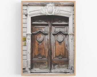 Printable wall art, Vintage wooden door print, France urban photography, Home decor interior pictures, French antiques, Instant download