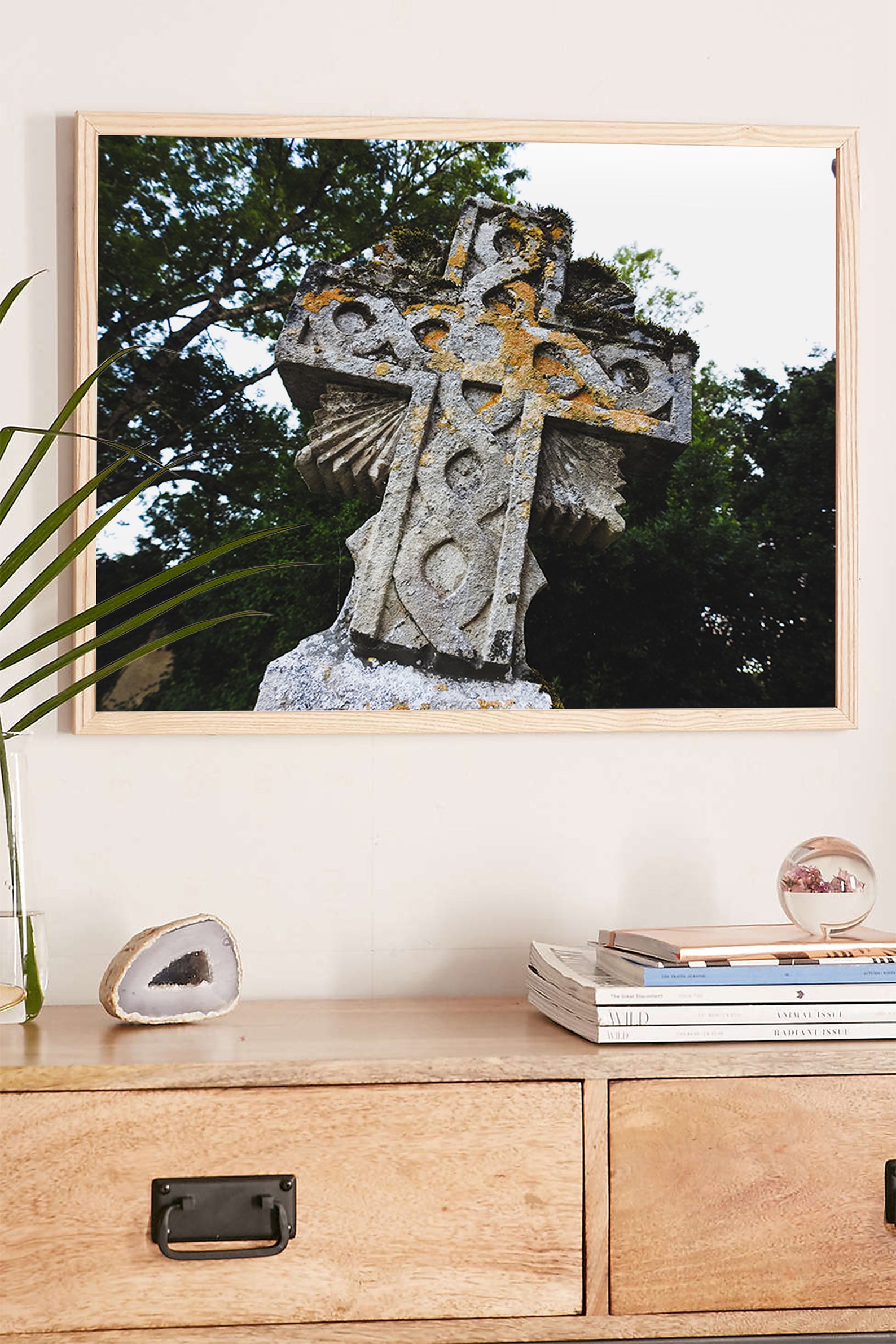 Set of 4 Cemetery Tombstone Prints, Printable Wall Art, Graveyard Decor