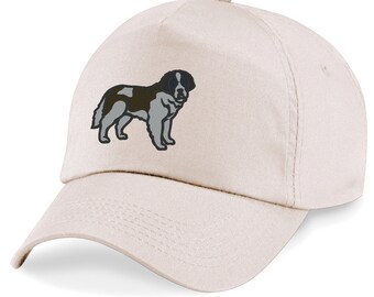 Adult/Kids size Baseball Cap Hat with Embroidered St Bernard Dog