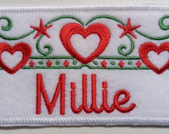 Embroidered Personalized Name Patch, Nordic Christmas Style
