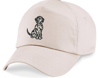 Adult/Kids size Baseball Cap Hat with Embroidered Dalmatian Dog