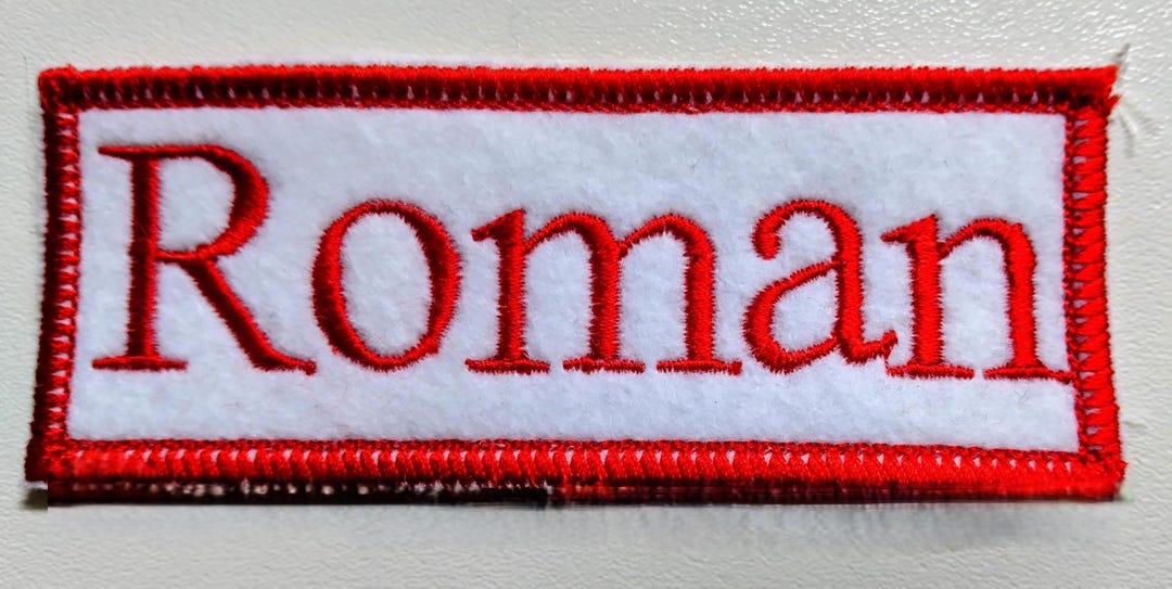 Embroidered Personalized Name Patch, Roman Font, Iron on or Sew (100mm ...