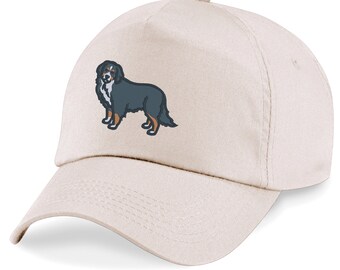 Adult/Kids size Baseball Cap Hat with Embroidered Bernese Mountain Dog