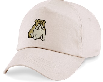 Adult/Kids size Baseball Cap Hat with Embroidered Bull Dog