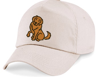 Adult/Kids size Baseball Cap Hat with Embroidered Golden Retriever Dog